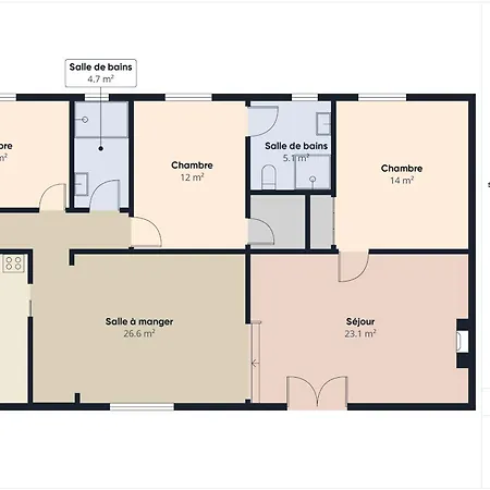 300m De La Mer, Maison Familiale Quartier Betey 度假居